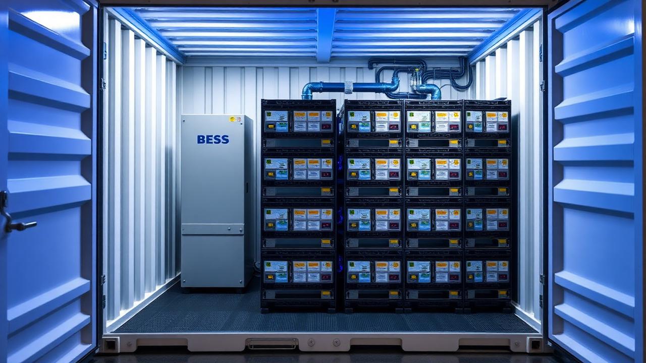 کانتینر سیستم ذخیره انرژی BESS با رک‌های باتری