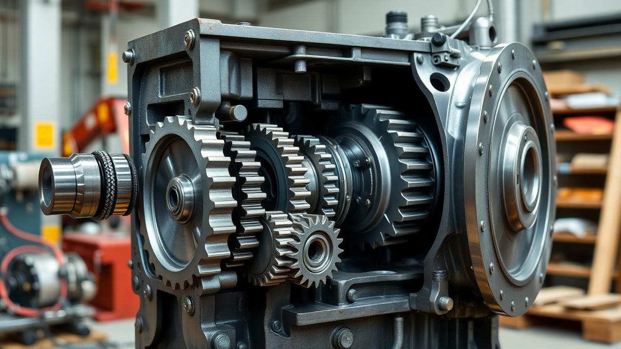 گیربکس صنعتی با دندانه‌های هلیکال در حال بازرسی